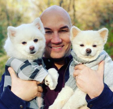 Jeffrey Vandergrift with Dexter and Lenisee